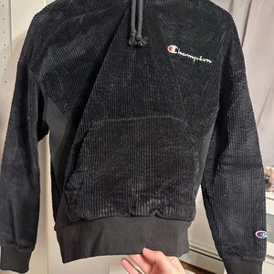Champion Black Corduroy Hoodie (M)